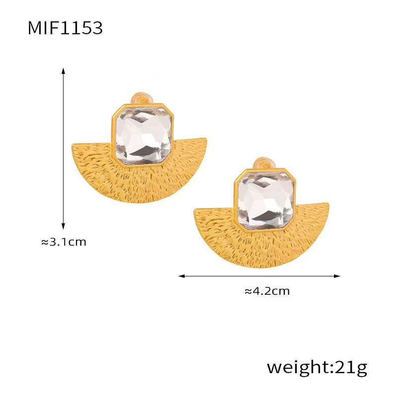 Wholesale Women's Light Luxury Geometric Stainless Steel Electroplated Earrings And Necklace - Image 6