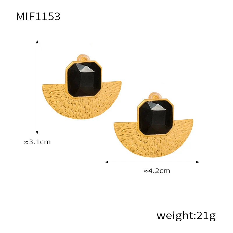 Wholesale Women's Light Luxury Geometric Stainless Steel Electroplated Earrings And Necklace - Image 7