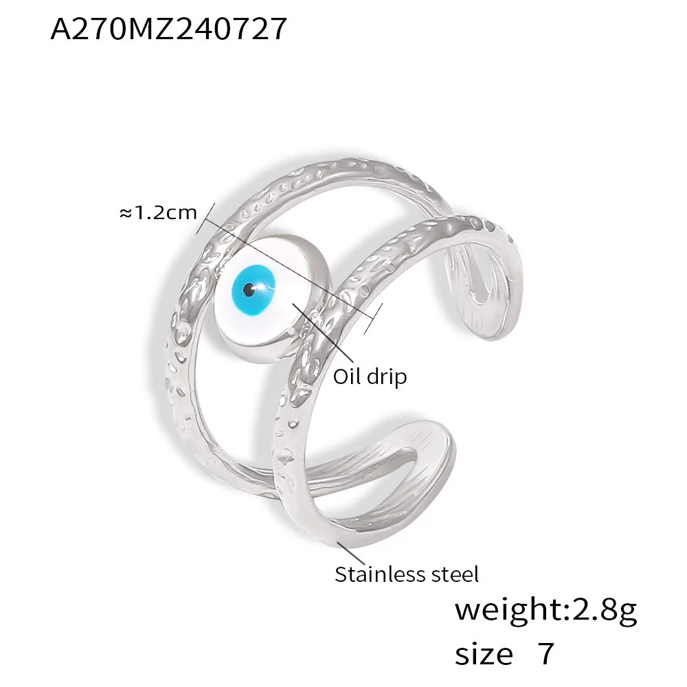 Wholesale Women's Light Luxury Geometric Stainless Steel Electroplated Ferris Wheel Ring - Image 12