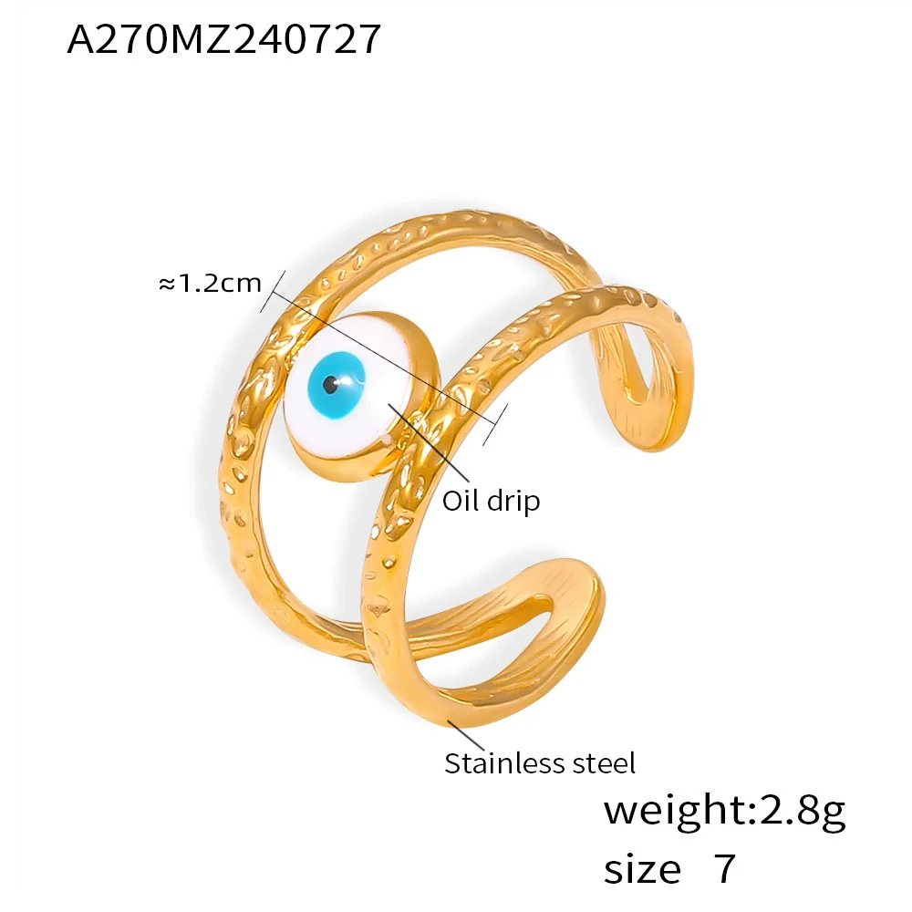 Wholesale Women's Light Luxury Geometric Stainless Steel Electroplated Ferris Wheel Ring - Image 13