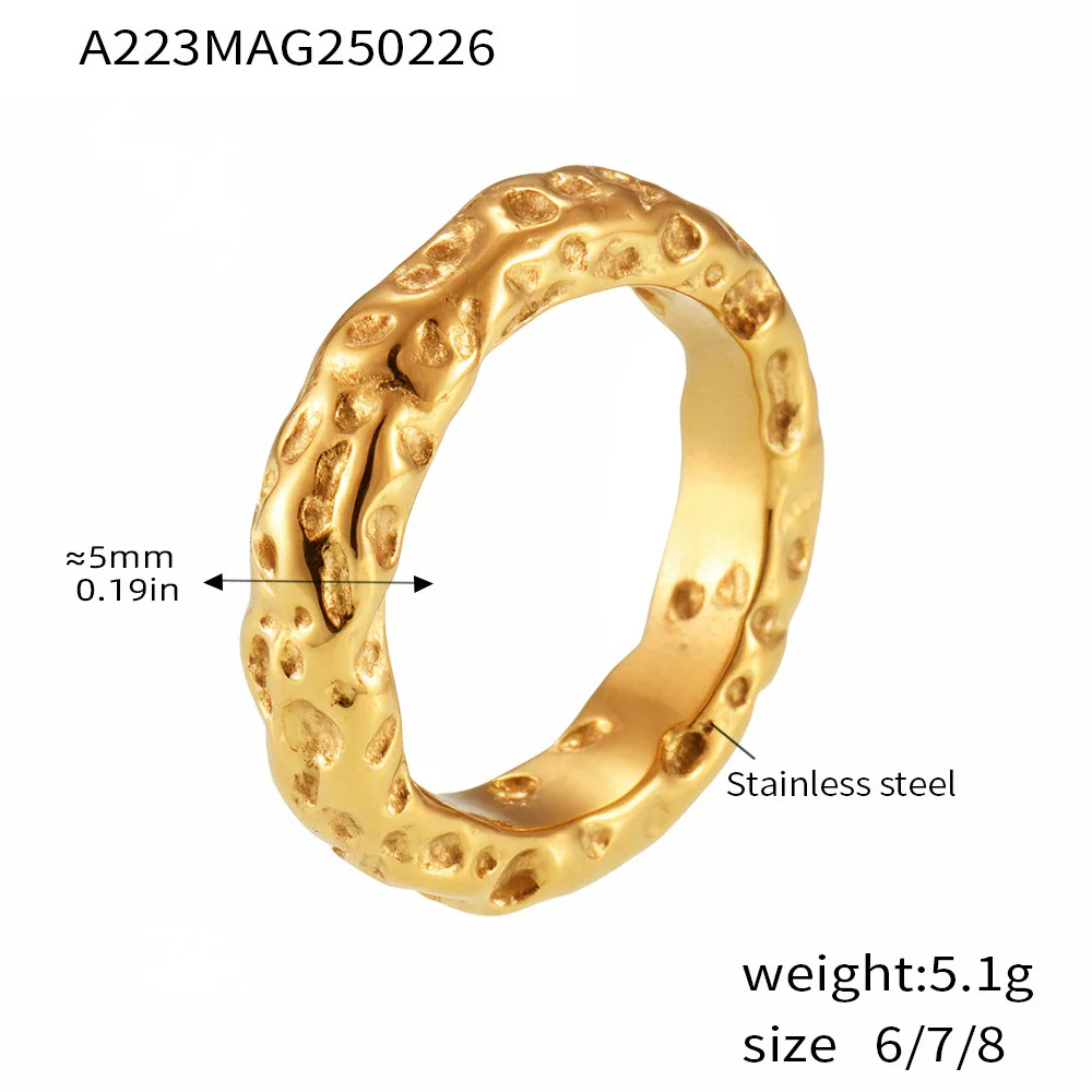 Wholesale Women's Light Luxury Geometric Stainless Steel Electroplated Ferris Wheel Ring - Image 8