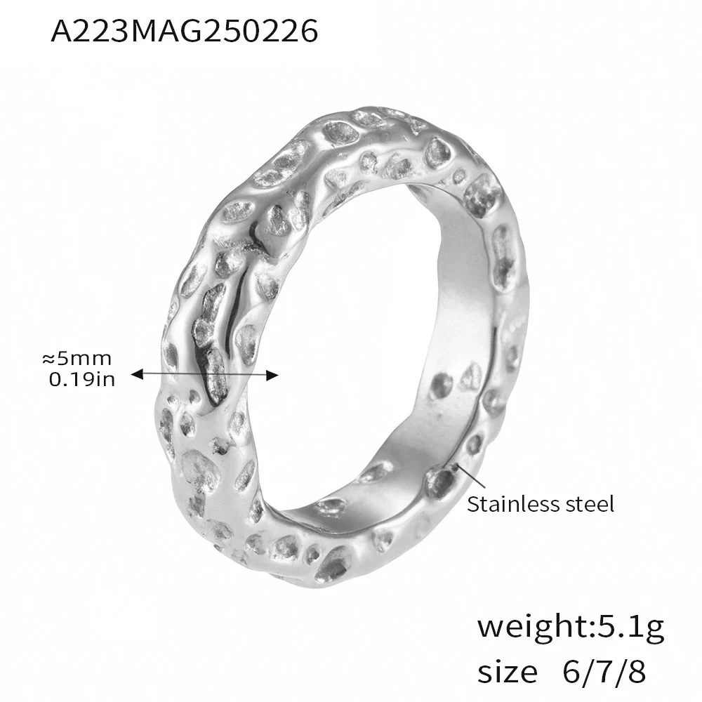 Wholesale Women's Light Luxury Geometric Stainless Steel Electroplated Ferris Wheel Ring - Image 9