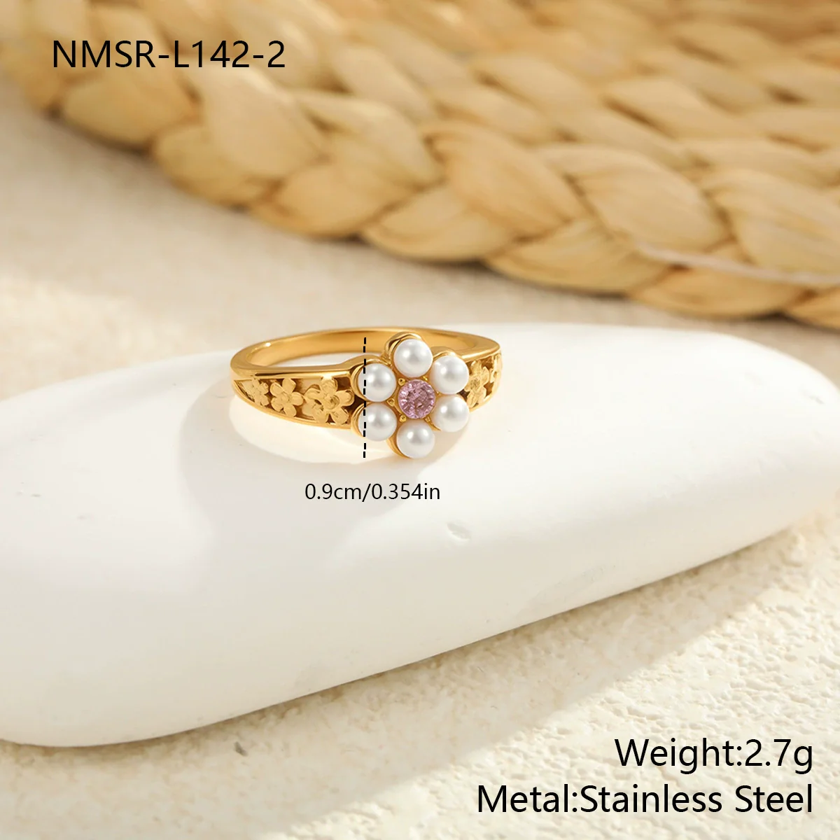 Wholesale Women's Light Luxury Geometric Stainless Steel Electroplated Heart Ring With Zircon Encrusted - Image 11