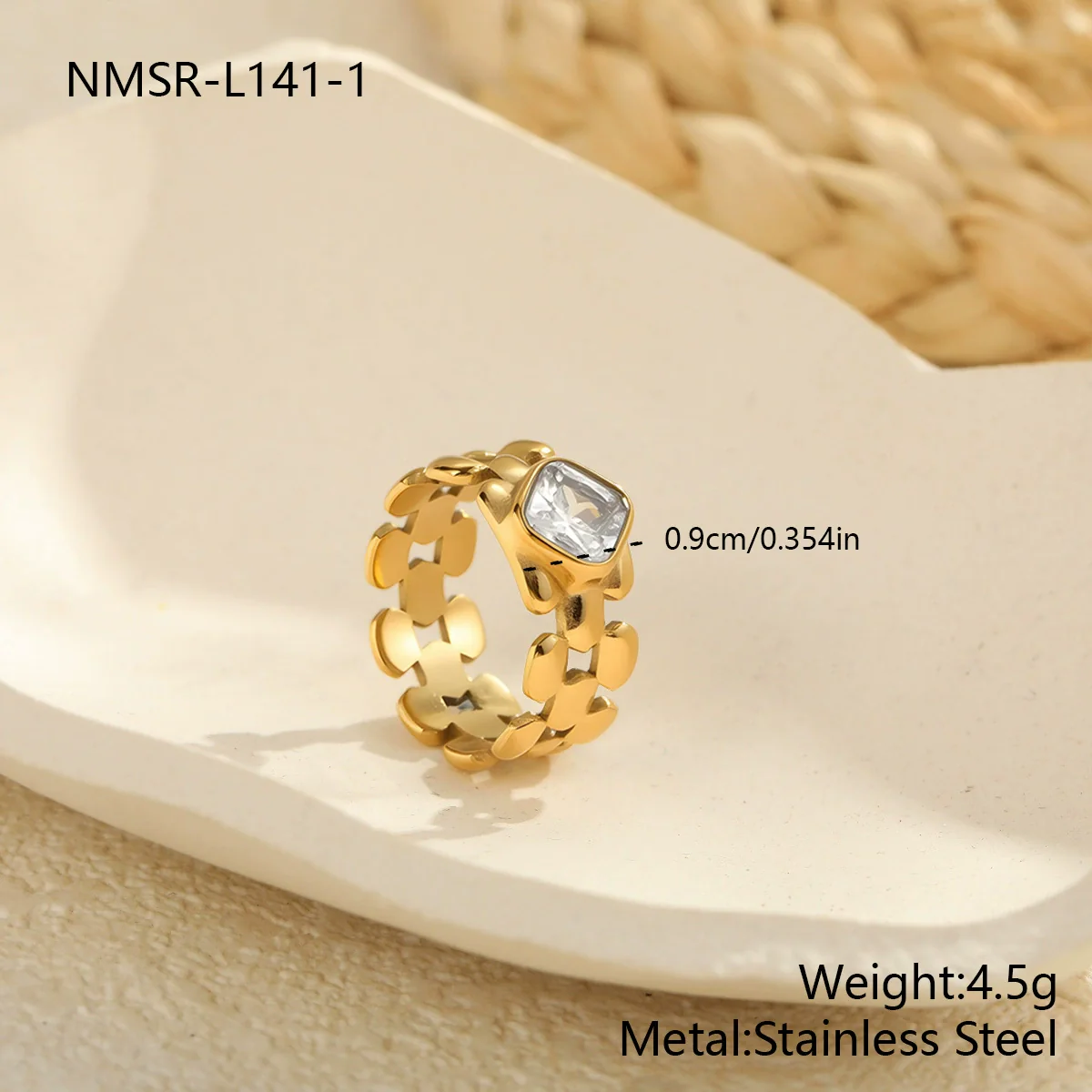 Wholesale Women's Light Luxury Geometric Stainless Steel Electroplated Heart Ring With Zircon Encrusted - Image 6