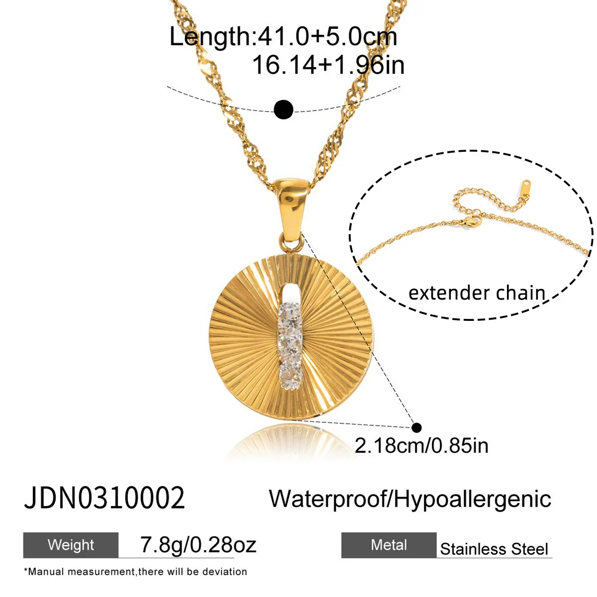 Wholesale Women's Light Luxury Geometric Stainless Steel Electroplated Pendant Necklace - Image 5