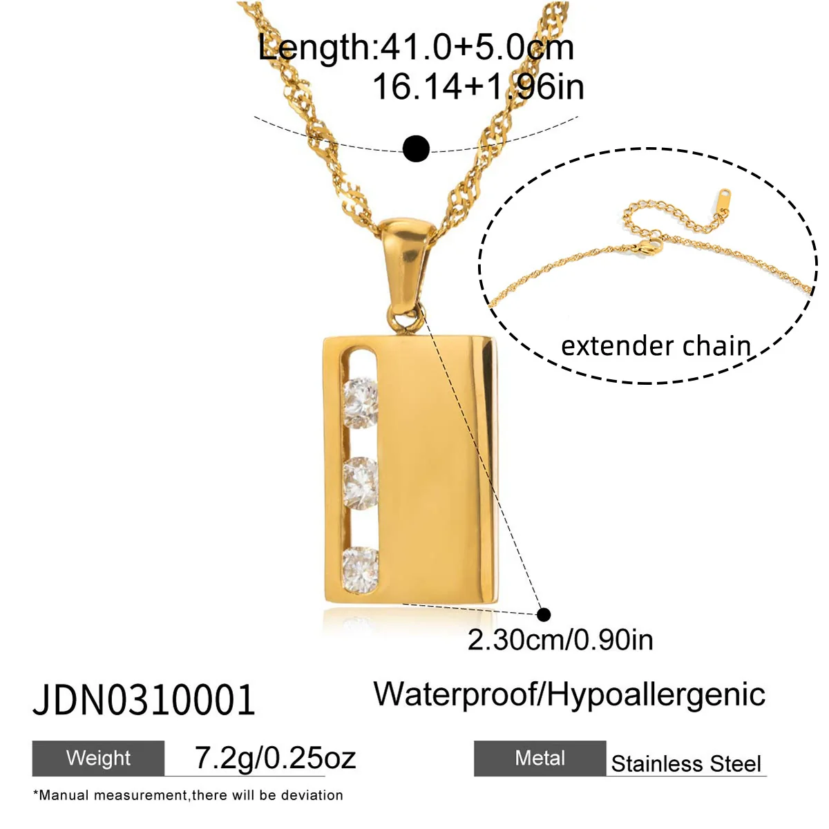 Wholesale Women's Light Luxury Geometric Stainless Steel Electroplated Pendant Necklace - Image 6