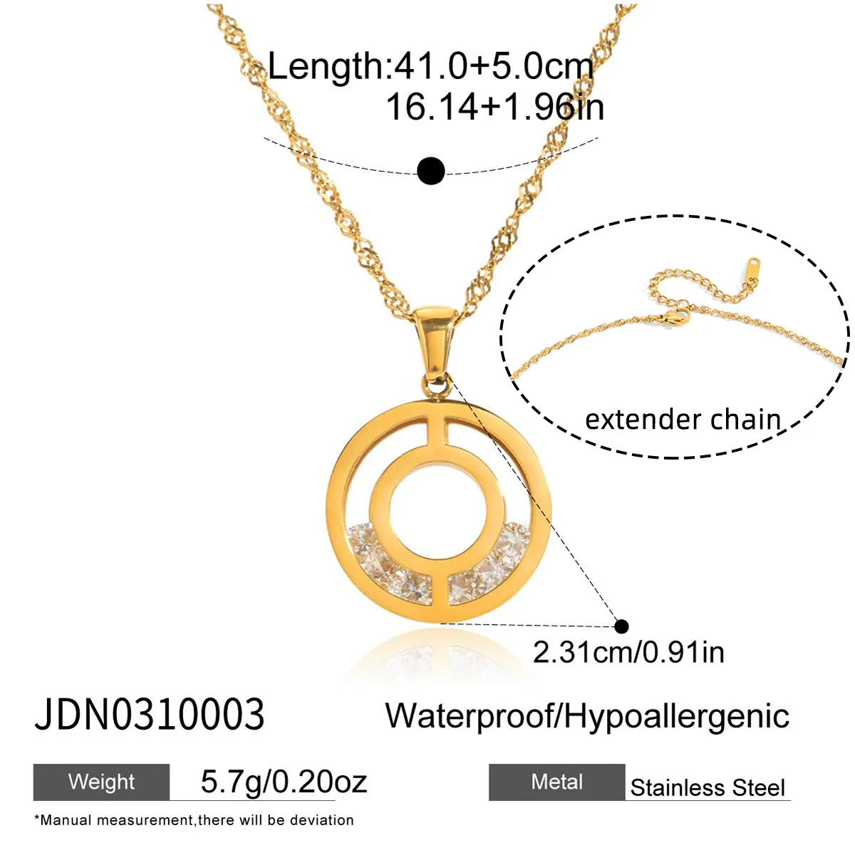 Wholesale Women's Light Luxury Geometric Stainless Steel Electroplated Pendant Necklace - Image 7