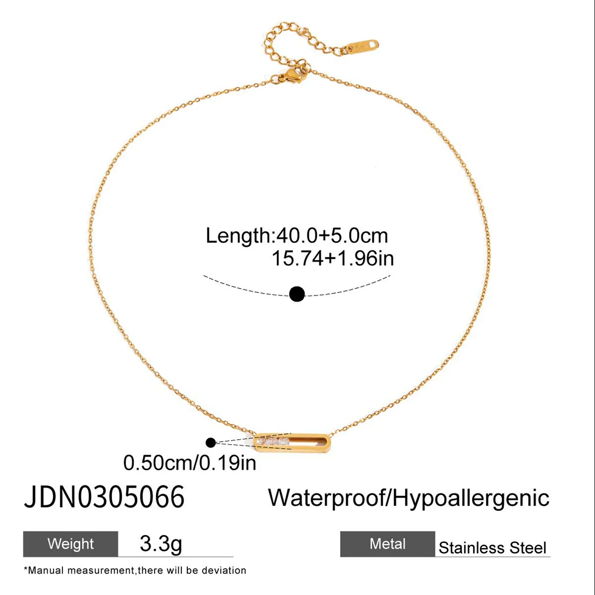 Wholesale Women's Light Luxury Geometric Stainless Steel Electroplated Pendant Necklace - Image 8