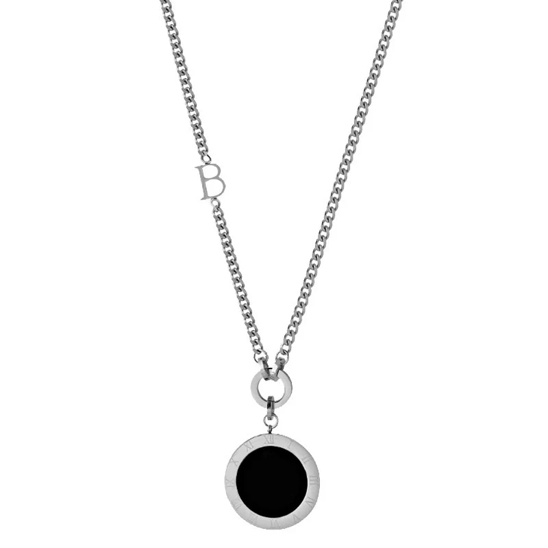 Wholesale Women's Light Luxury Geometric Stainless Steel Electroplated Round Necklace Sweater Chain - Image 5