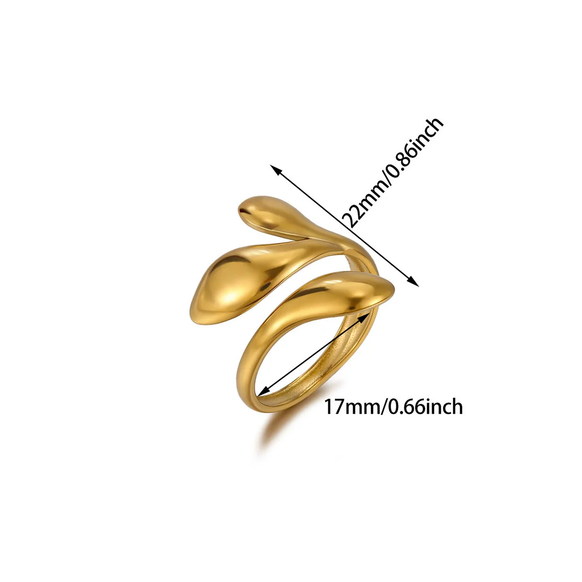 Wholesale Women's Light Luxury Geometric Stainless Steel Goldinlaid Heartshaped And Fruitshaped Hollow Rings - Image 5