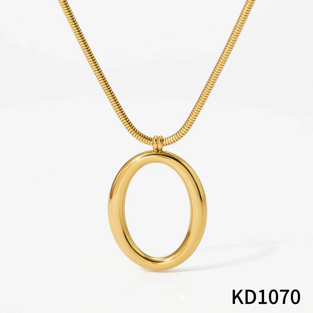 Wholesale Women's Light Luxury Geometric Stainless Steel Pvd Furnace Vacuum Real Gold Plated Pendant Necklace - Image 6