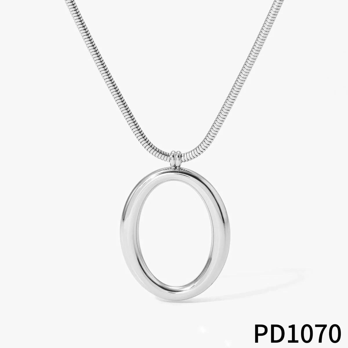 Wholesale Women's Light Luxury Geometric Stainless Steel Pvd Furnace Vacuum Real Gold Plated Pendant Necklace - Image 7