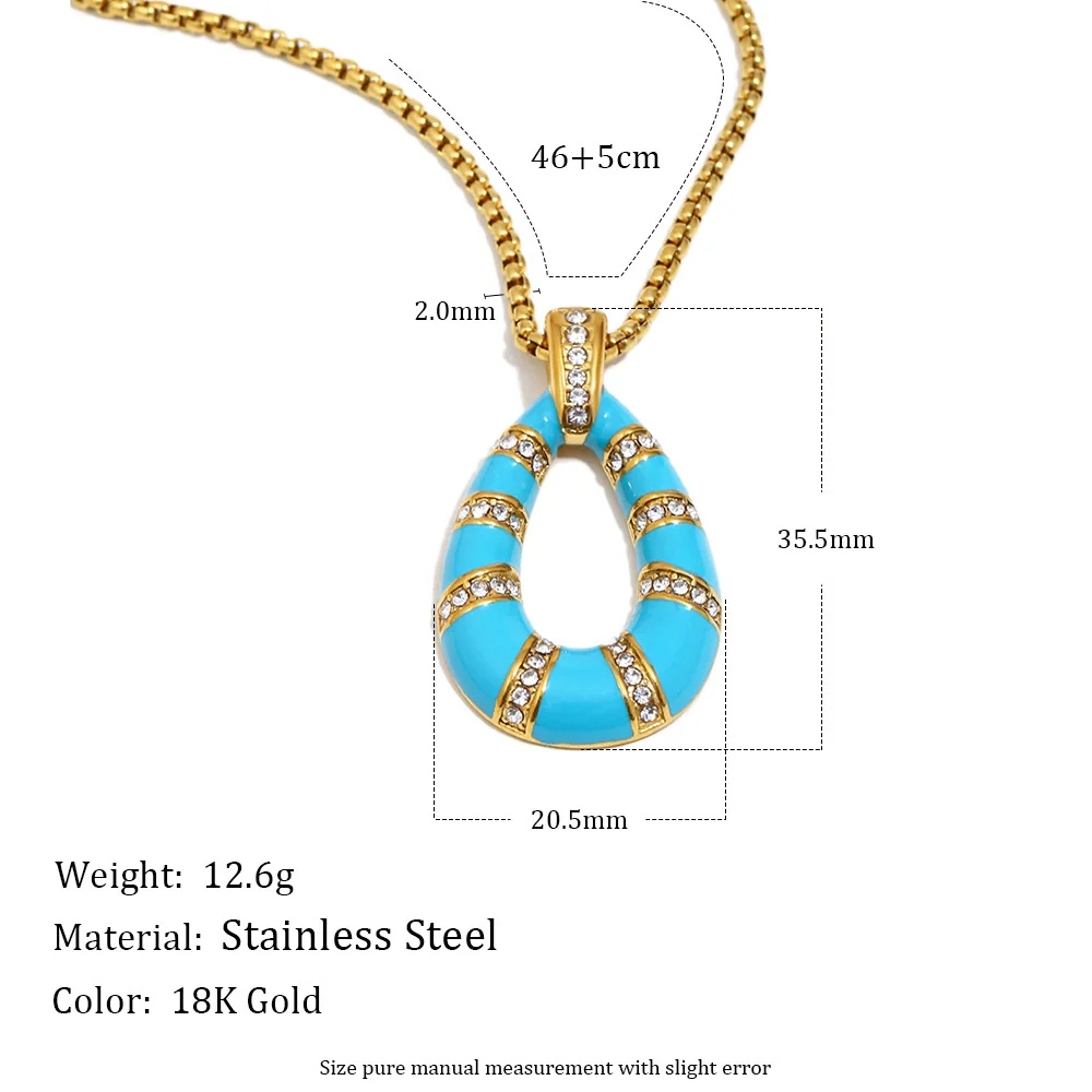 Wholesale Women's Light Luxury Geometric Stainless Steel Vacuum Plated Pendant Necklace - Image 2