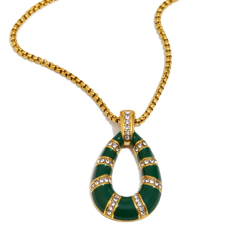 Wholesale Women's Light Luxury Geometric Stainless Steel Vacuum Plated Pendant Necklace - Image 5