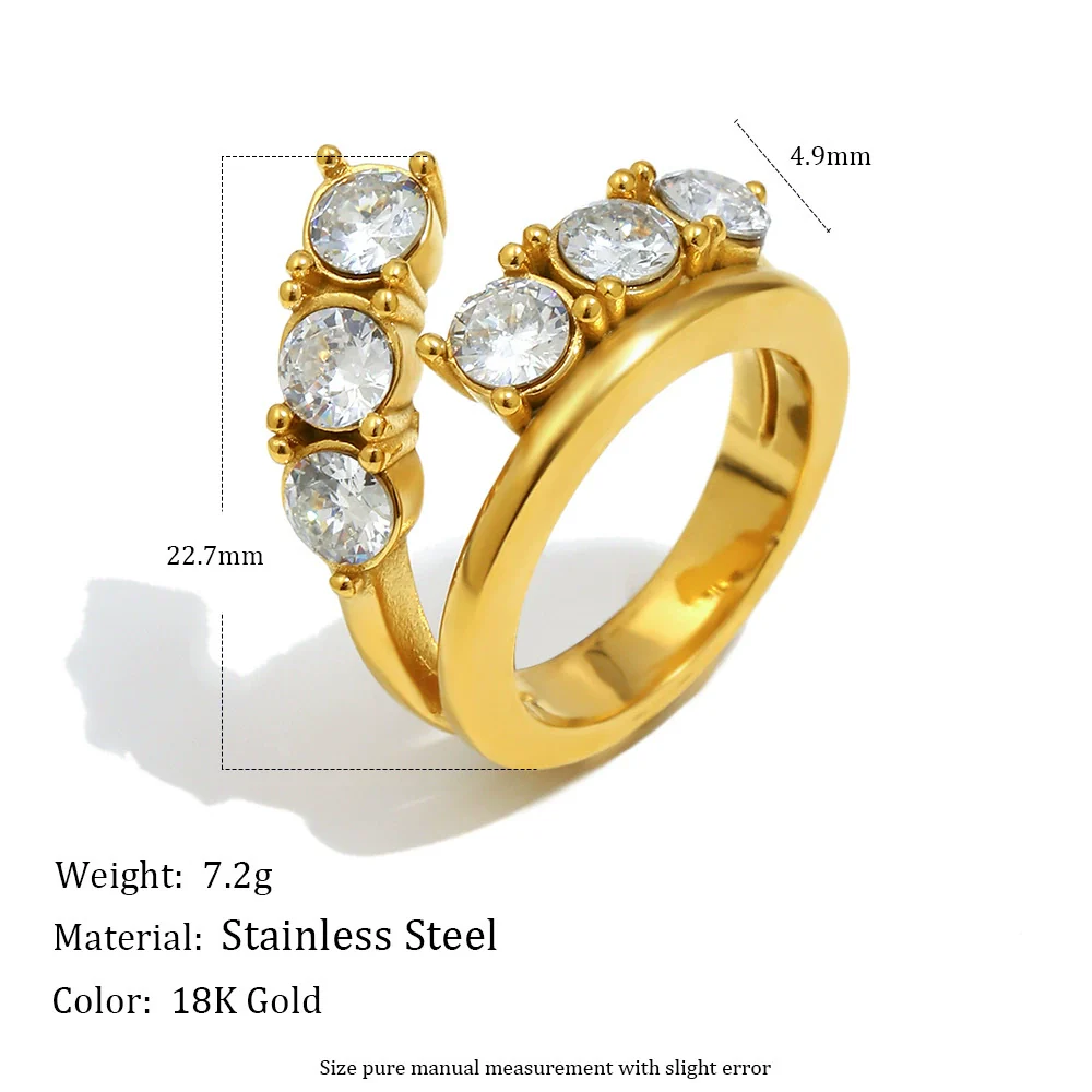 Wholesale Women's Light Luxury Geometric Stainless Steel Vacuum Plated Ring Jewelry - Image 2