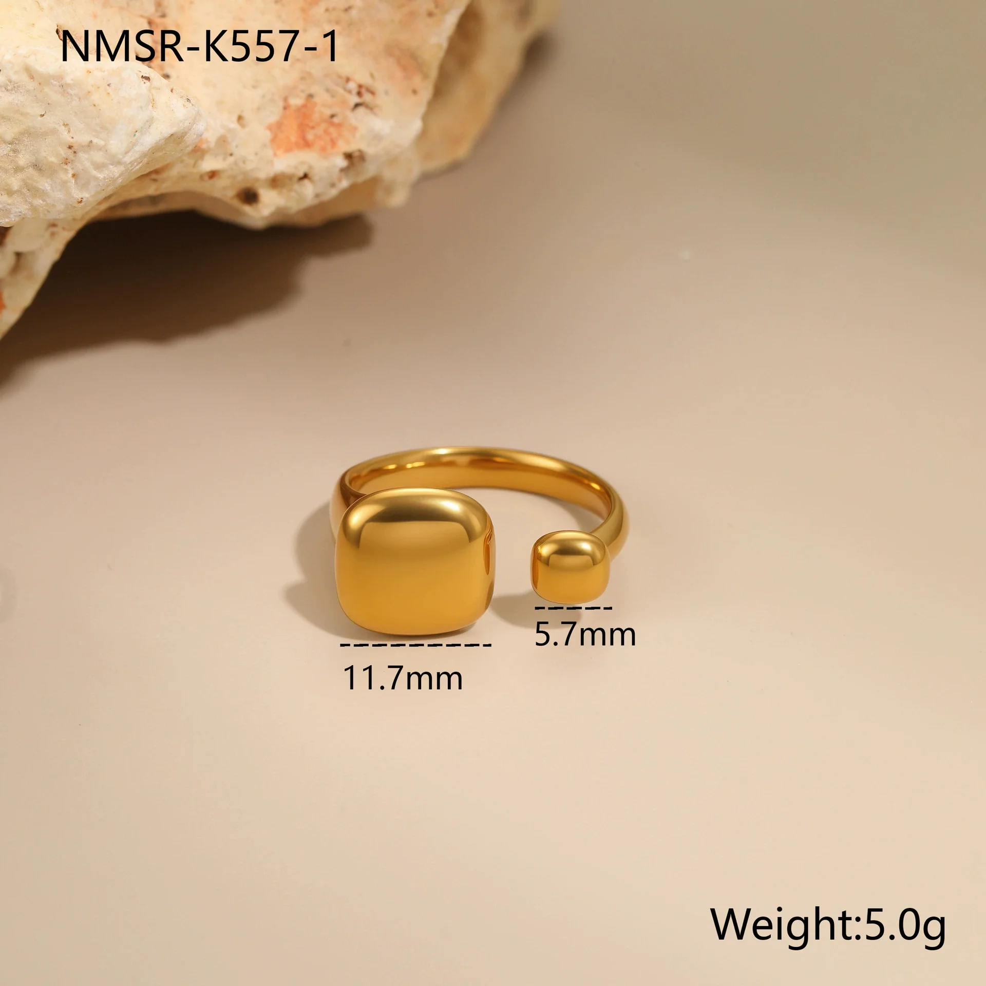 Wholesale Women's Light Luxury Geometric Star Heart Shape Stainless Steel Electroplated Open Ring Hand Jewelry - Image 10