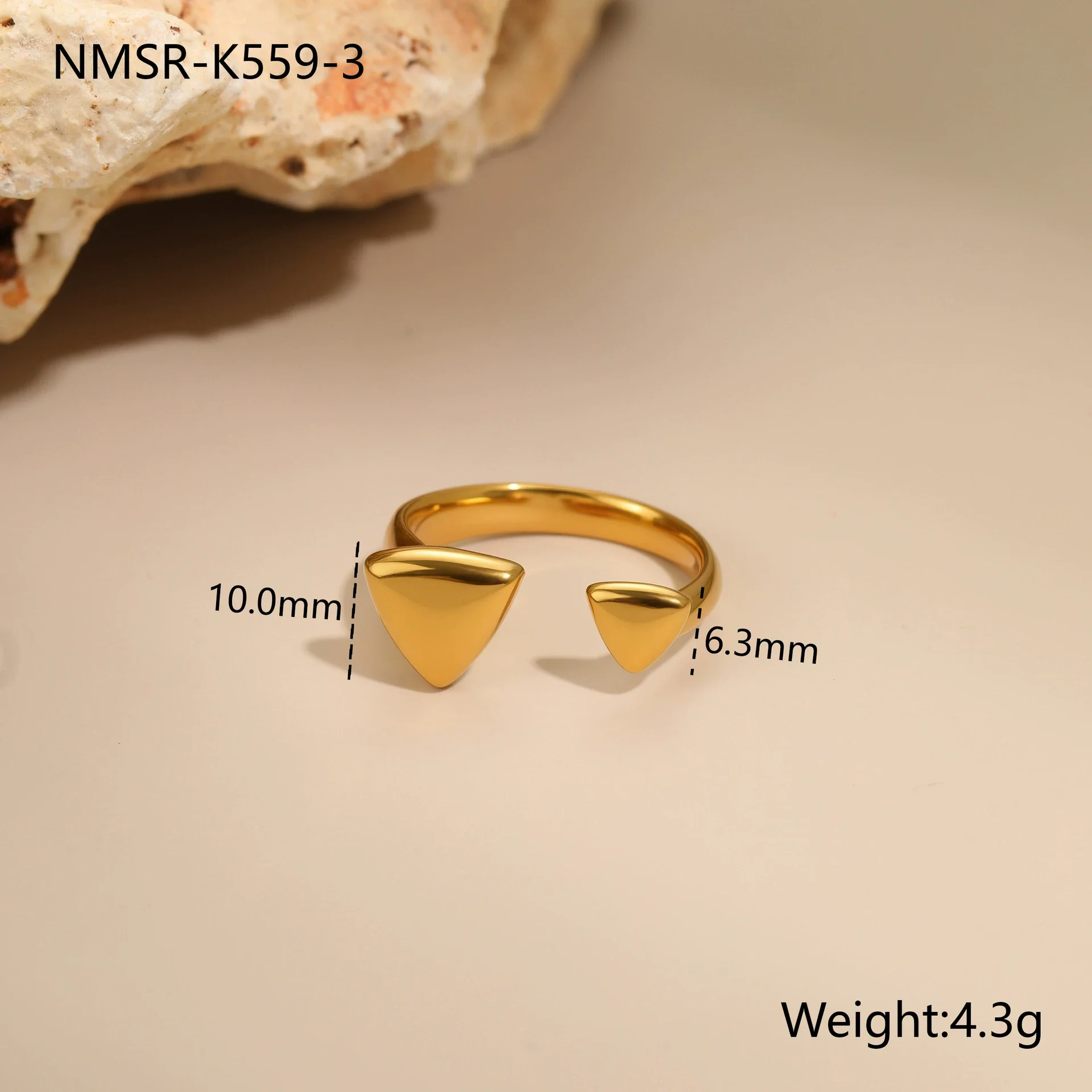 Wholesale Women's Light Luxury Geometric Star Heart Shape Stainless Steel Electroplated Open Ring Hand Jewelry - Image 20