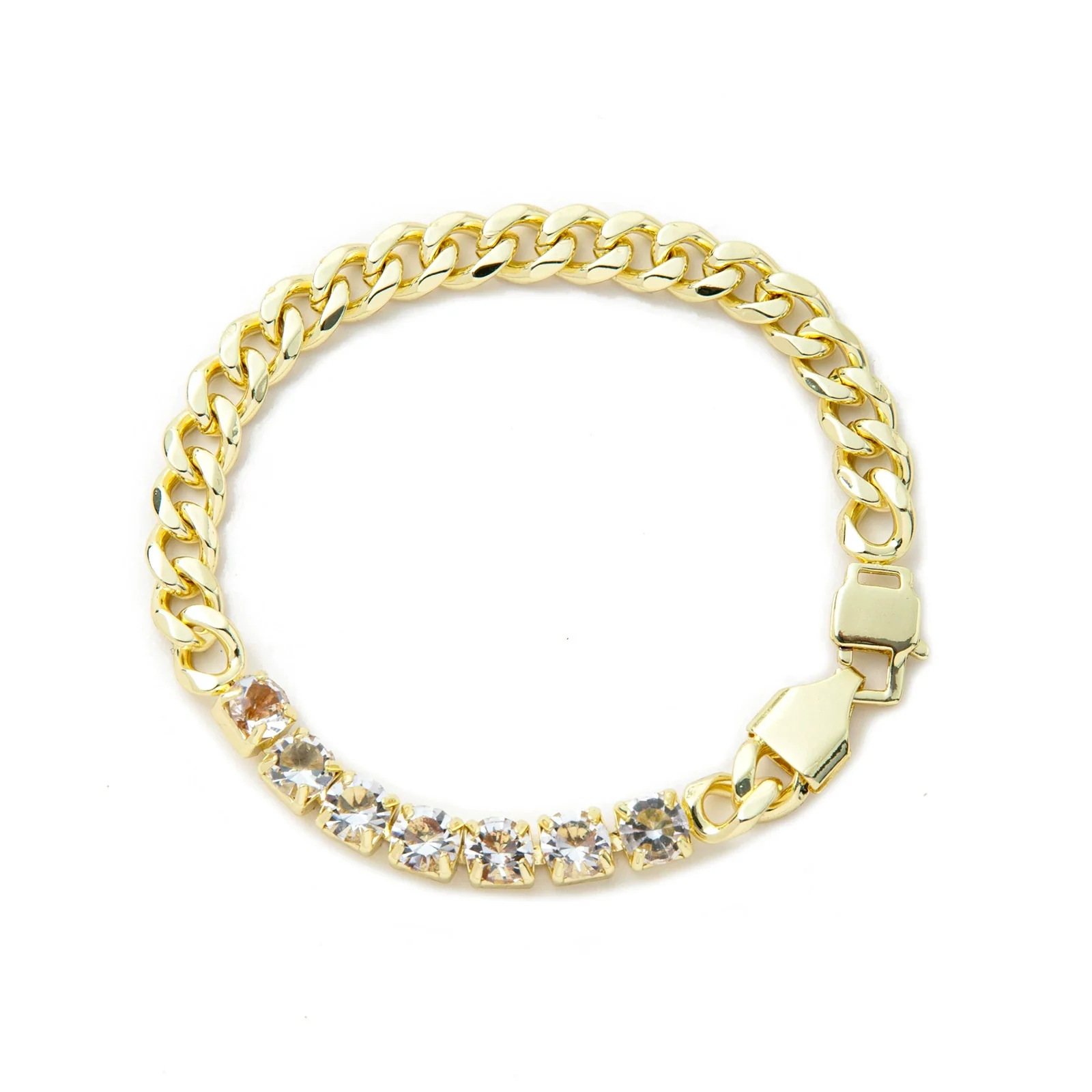 Wholesale Women's Light Luxury Geometric Titanium Steel And Copper Electroplated Cuban Chain Short Necklace With Diamonds - Image 4