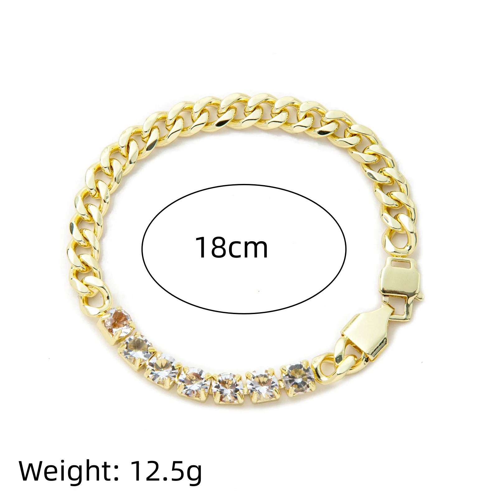 Wholesale Women's Light Luxury Geometric Titanium Steel And Copper Electroplated Cuban Chain Short Necklace With Diamonds - Image 5