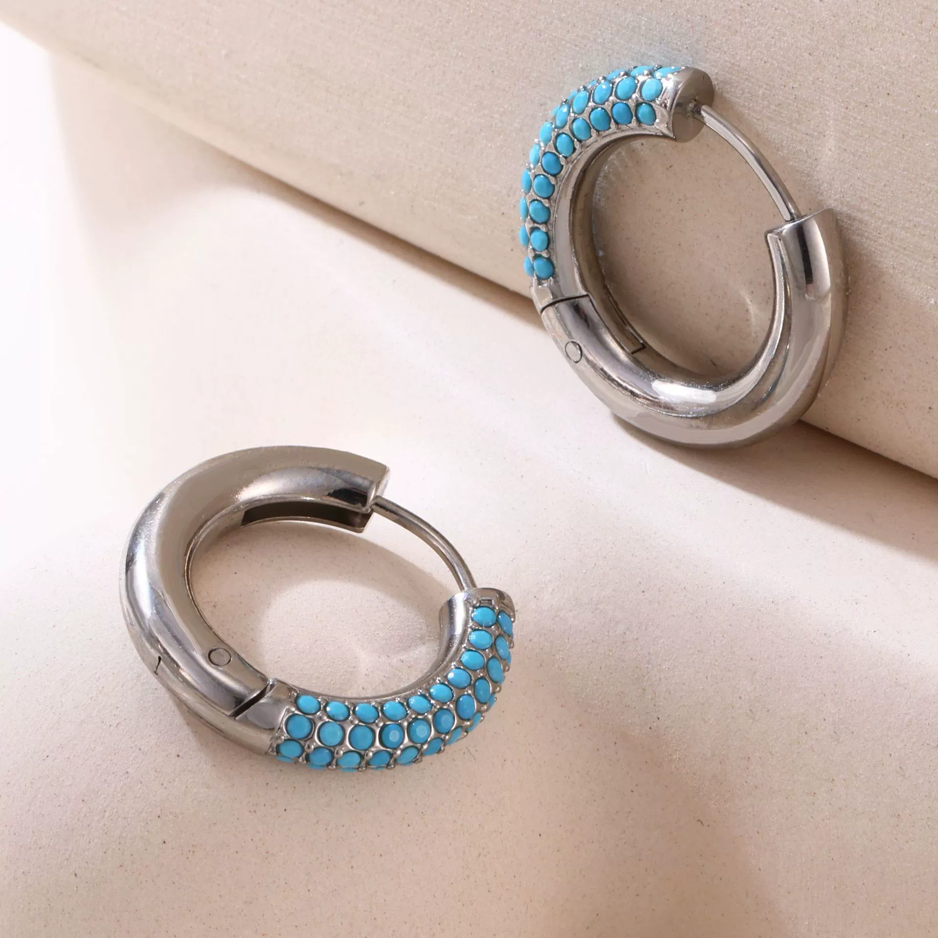 Wholesale Women's Light Luxury Geometric Titanium Steel Stainless Steel Electroplated Ferris Wheel Circle Earrings - Image 4