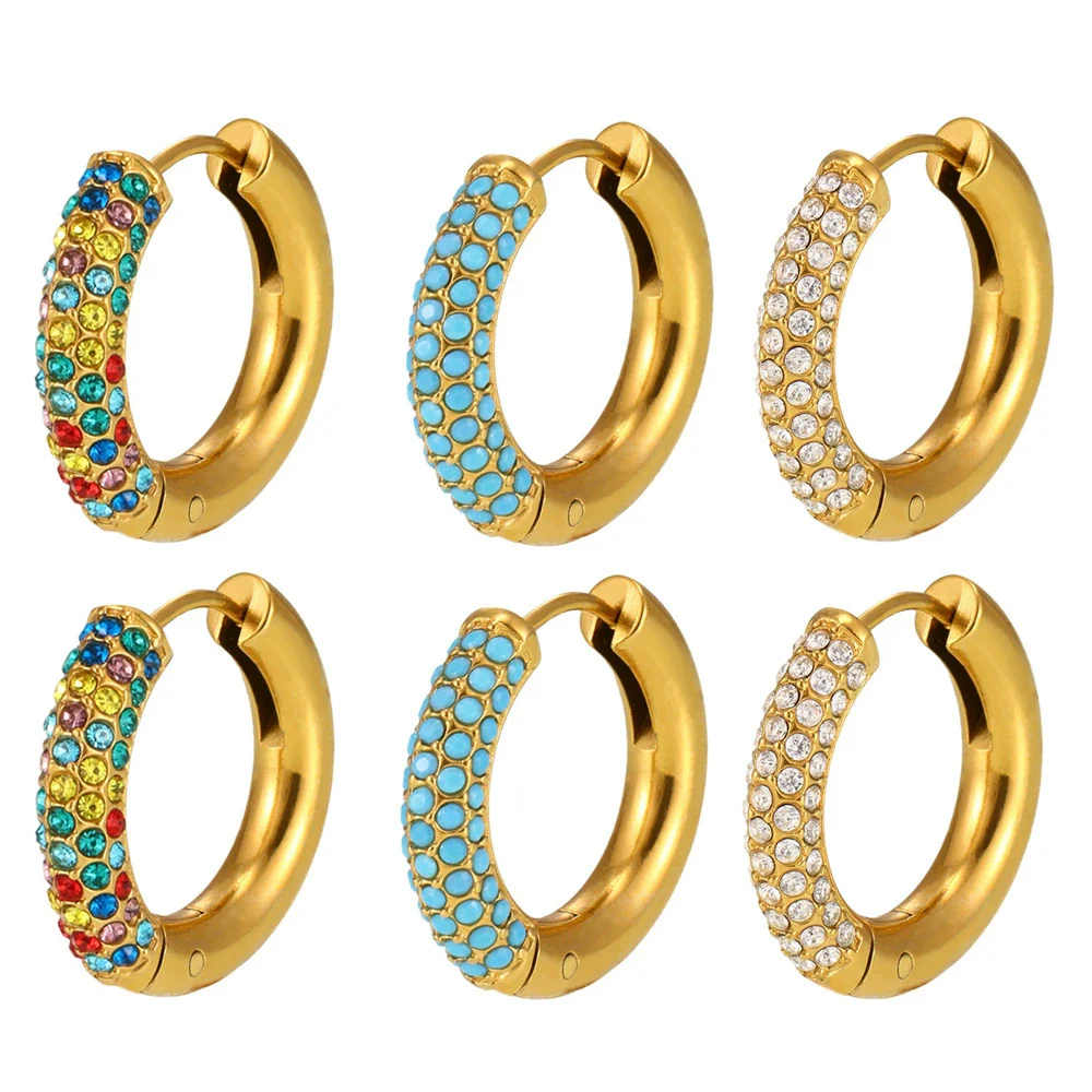 Wholesale Women's Light Luxury Geometric Titanium Steel Stainless Steel Electroplated Ferris Wheel Circle Earrings - Image 5
