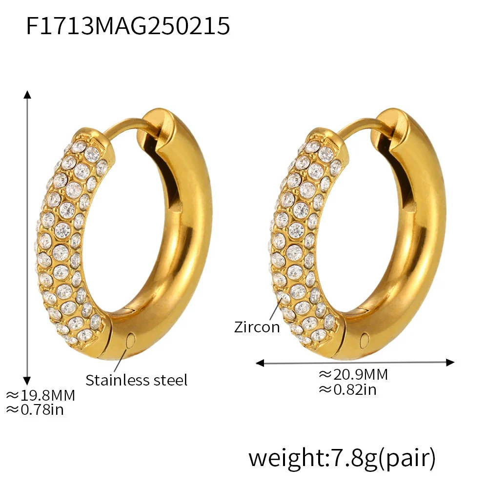 Wholesale Women's Light Luxury Geometric Titanium Steel Stainless Steel Electroplated Ferris Wheel Circle Earrings - Image 8