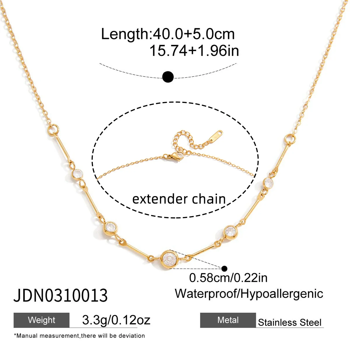 Wholesale Women's Light Luxury Geometric Zircon Stainless Steel Electroplated Necklace - Image 6