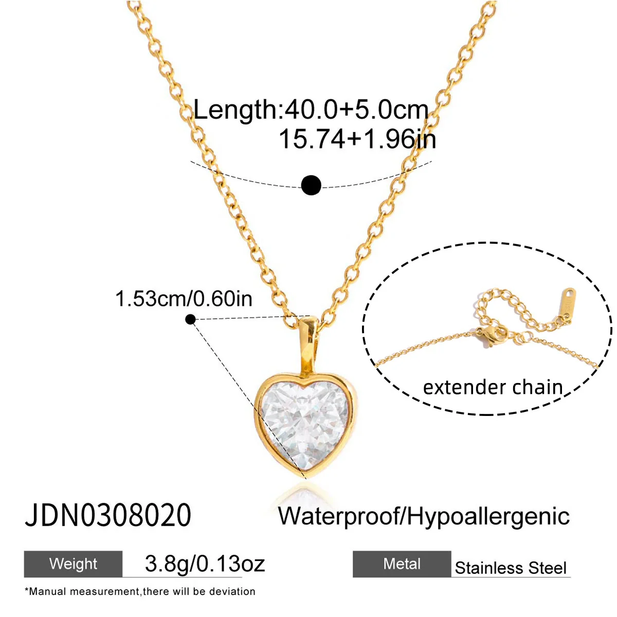Wholesale Women's Light Luxury Geometric Zircon Stainless Steel Electroplated Necklace - Image 6