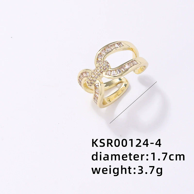Wholesale Women's Light Luxury Hip Hop Style Copper Ring With Electroplating - Image 6