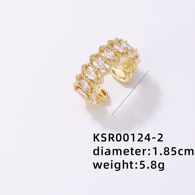 Wholesale Women's Light Luxury Hip Hop Style Copper Ring With Electroplating - Image 7