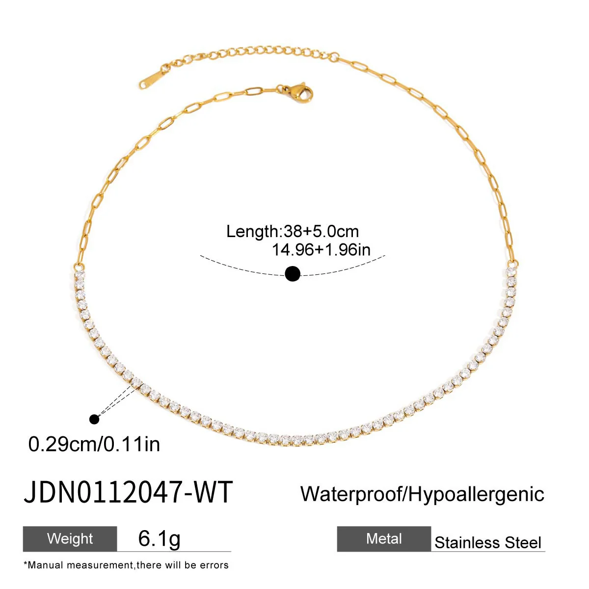 Wholesale Women's Light Luxury Minimalist Electroplated Stainless Steel Zircon Drop Shape Pendant Necklace With Oshaped Chain - Image 8