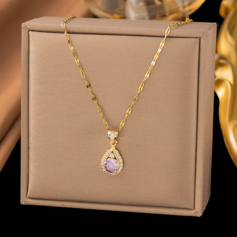 Wholesale Women's Light Luxury Minimalist Heart Shape Copper Electroplated Clavicle Chain Necklace - Image 9