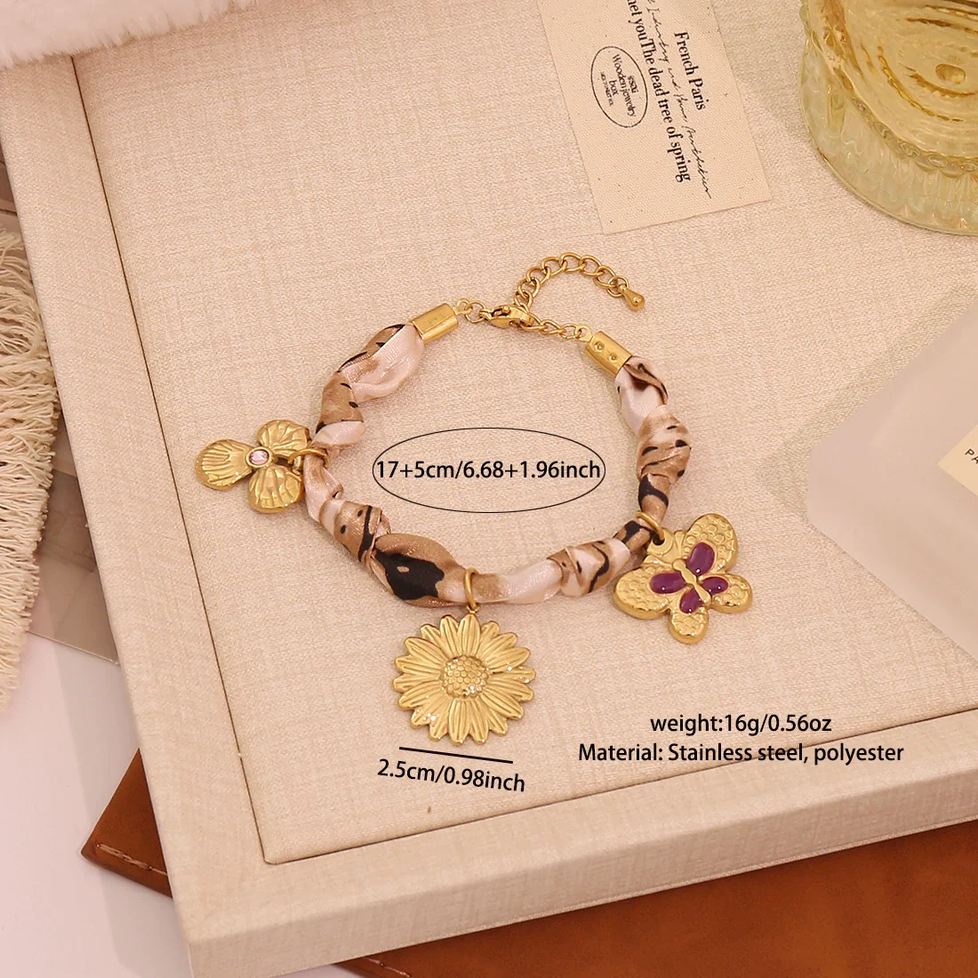 Wholesale Women's Light Luxury Real Gold Plated Handmade Flower Heart Scarf Chain Necklace Accessories - Image 10
