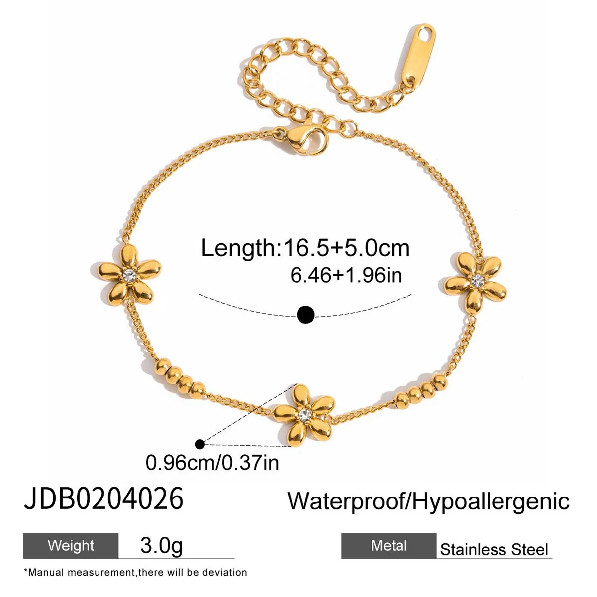 Wholesale Women's Light Luxury Stainless Steel Electroplated Bracelet With Star And Flower Patterns - Image 8