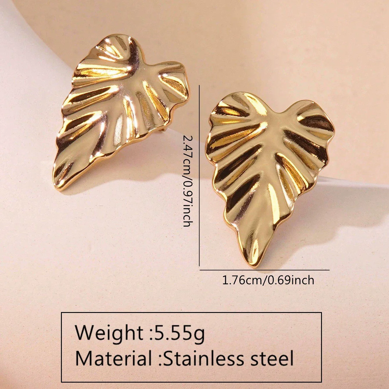Wholesale Women's Light Luxury Stainless Steel Flower Stamped Earrings - Image 4