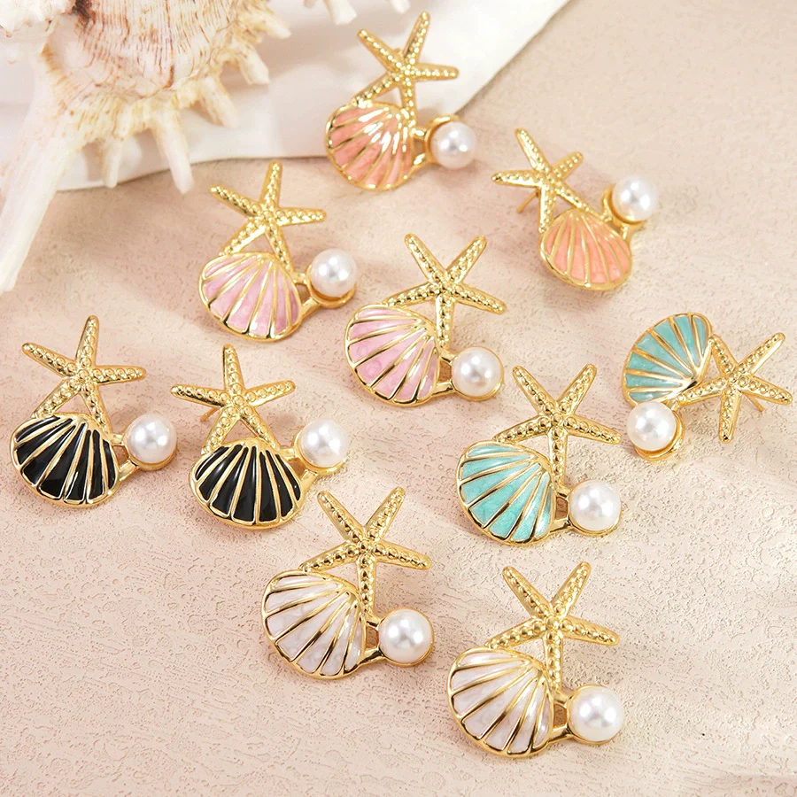 Wholesale Women's Light Luxury Style Dripping Oil Animal Stainless Steel Earrings