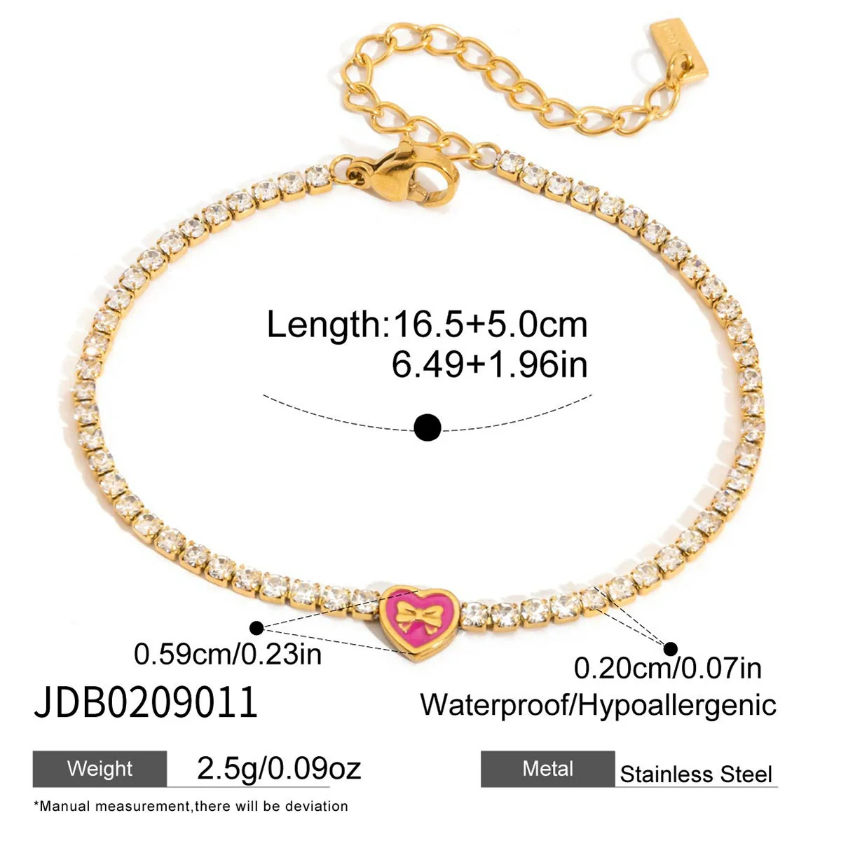 Wholesale Women's Light Luxury Style Electroplated Stainless Steel Flowershaped Drill Chain Bracelet Jewelry - Image 7