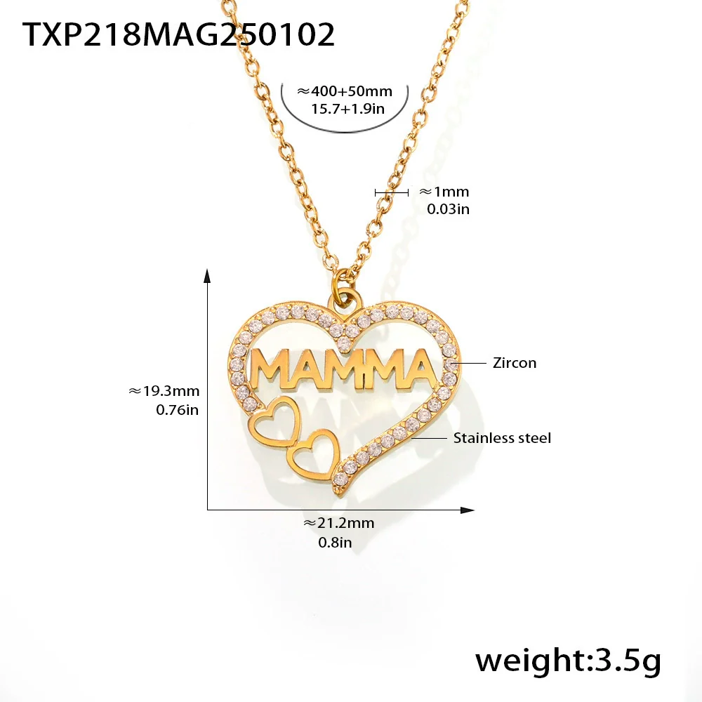 Wholesale Women's Light Luxury Style Heart Water Drop Bell Pattern Titanium Steel Zircon 18K Gold Pvd Plated Necklace Bracelet Set - Image 5