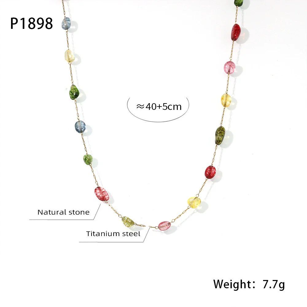 Wholesale Women's Light Luxury Style Heart Water Drop Bell Pattern Titanium Steel Zircon 18K Gold Pvd Plated Necklace Bracelet Set - Image 7