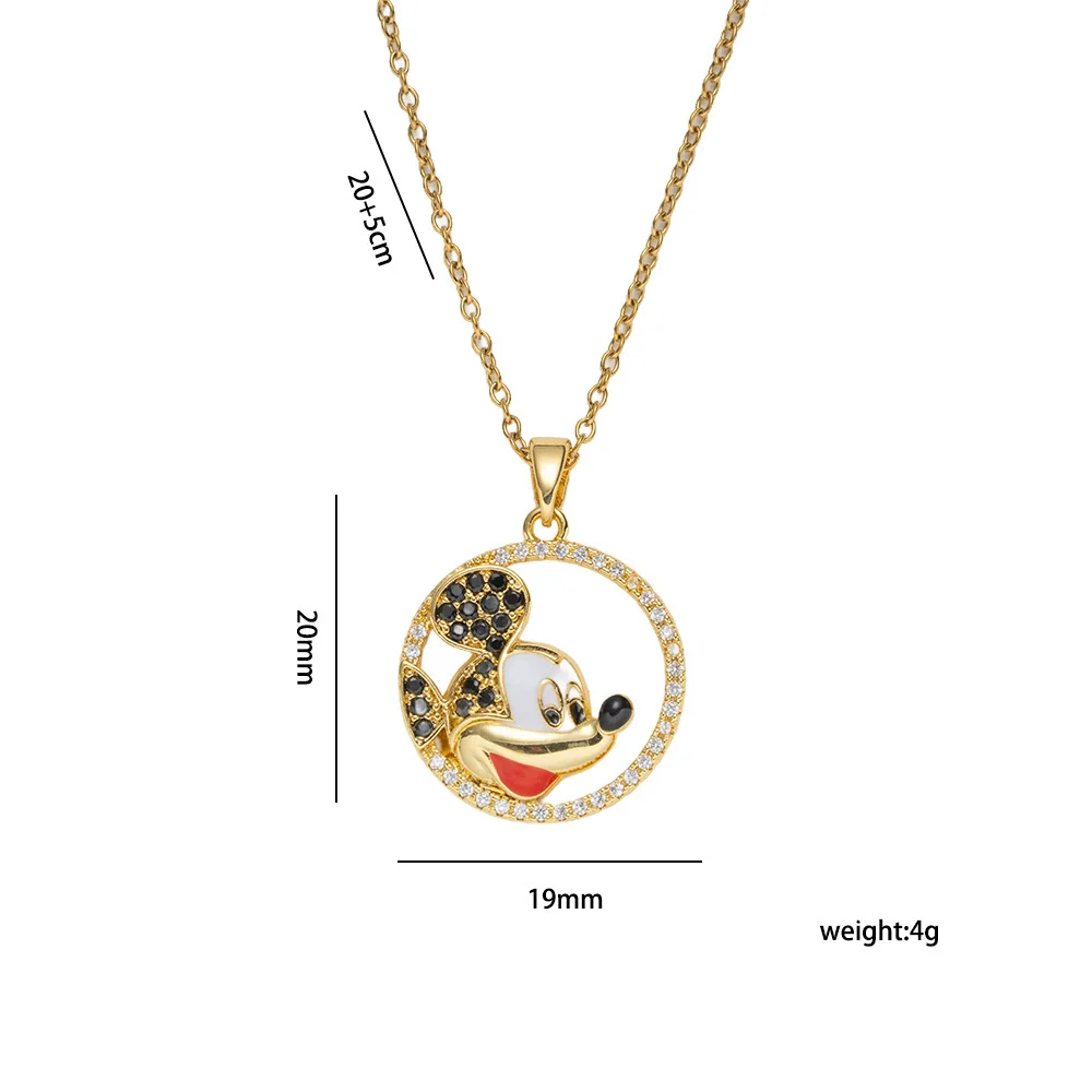 Wholesale Women's Light Luxury Style Round Pattern Gold Plated Titanium Steel O Word Chain Necklace With Copper Inlaid With Zircon Pendant - Image 4