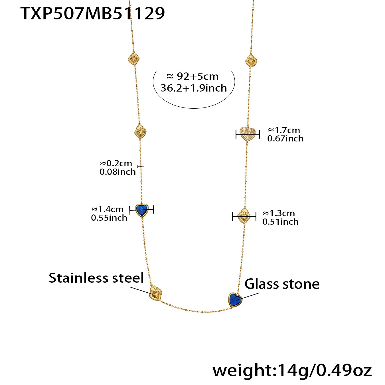 Wholesale Women's Light Luxury Style Stainless Steel Heart Plated 18K Gold Zircon Jewelry Set With Earrings And Necklace - Image 11