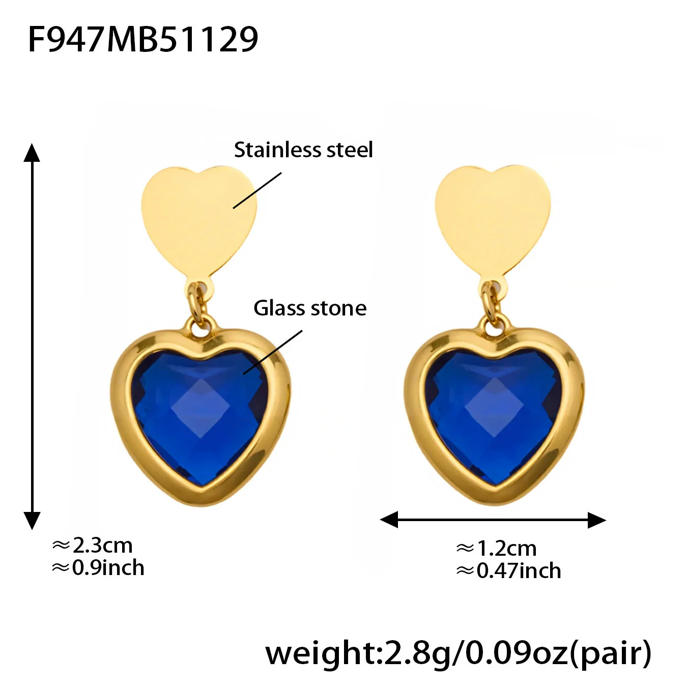 Wholesale Women's Light Luxury Style Stainless Steel Heart Plated 18K Gold Zircon Jewelry Set With Earrings And Necklace - Image 18