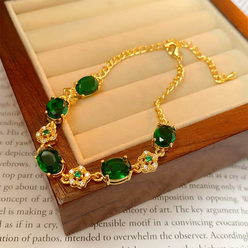 Wholesale Women's Light Luxury Titanium Steel Bracelet With Alloy Inlaid Artificial And Semiprecious Stones Microinlay Adjustable Pull And Letters Numbers Text Pattern - Image 7