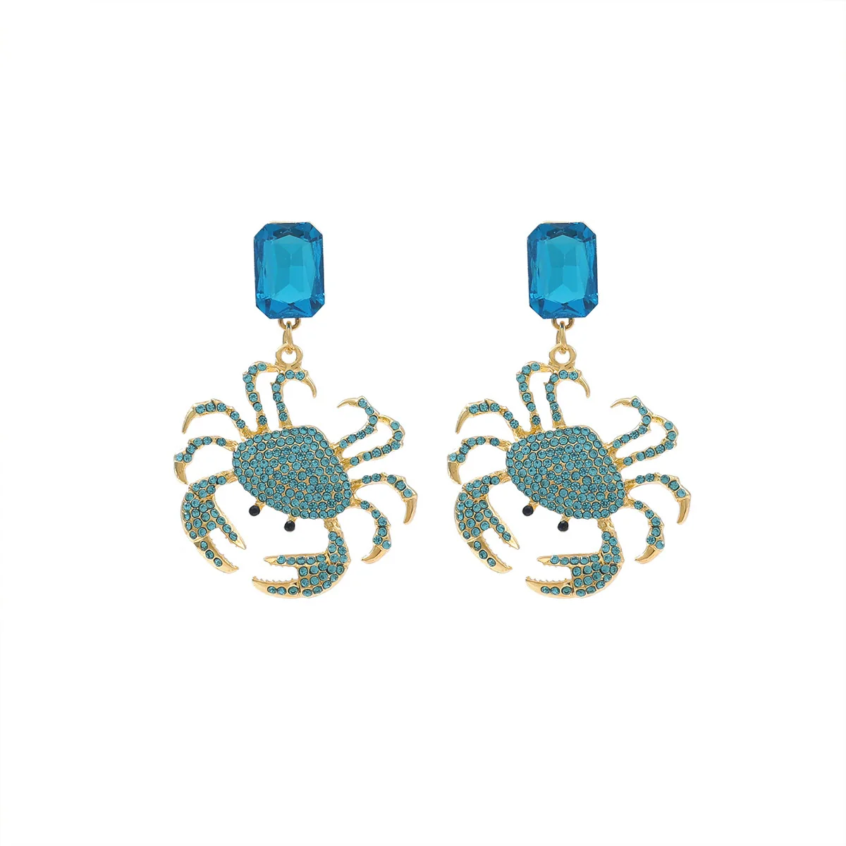 Wholesale Women's Light Luxury Zinc Alloy Animal Crab Geometric Diamond Earrings - Image 5