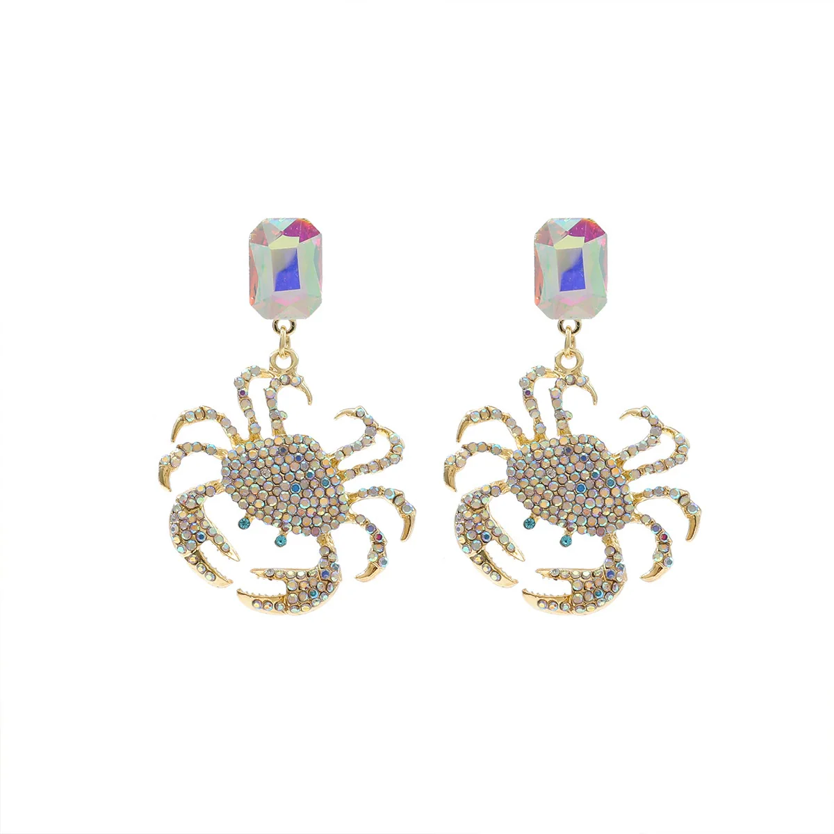 Wholesale Women's Light Luxury Zinc Alloy Animal Crab Geometric Diamond Earrings - Image 7