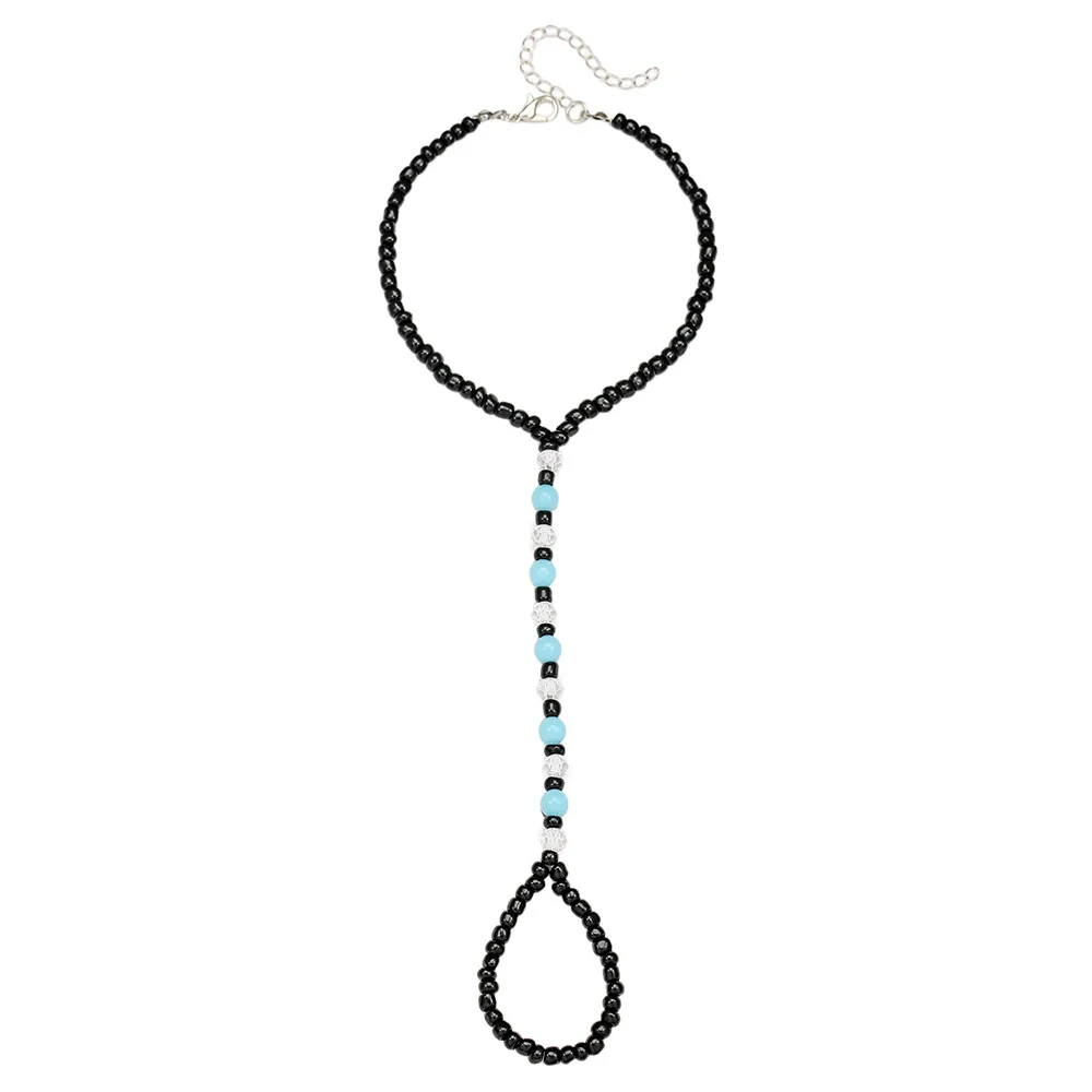 Wholesale Women's Luminous Stone Rice Bead Anklet Geometric Fivepointed Star Design - Image 6