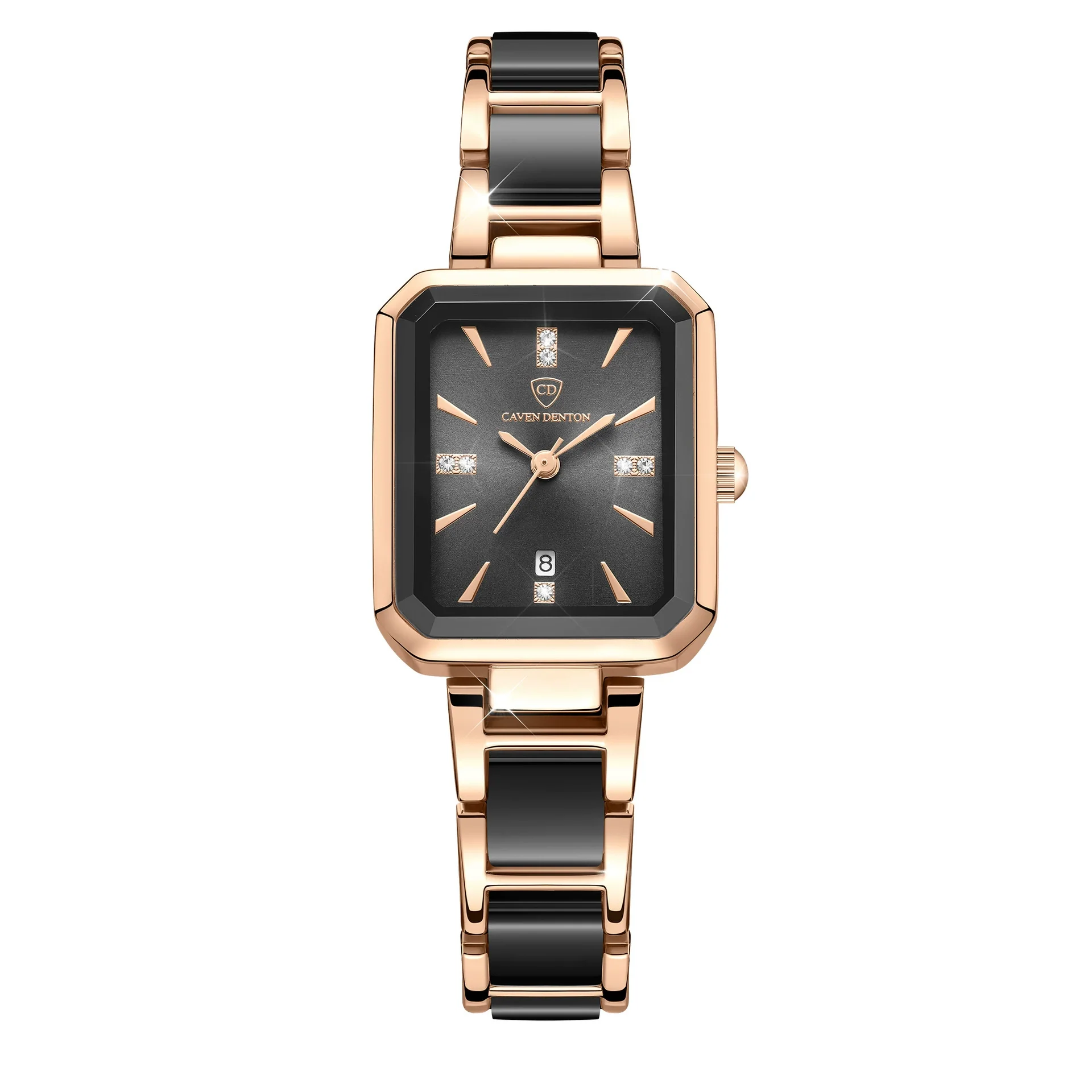 Wholesale Women's Luxury Diamond Square Waterproof Quartz Watch With Stainless Steel Clasp Resin Strap And Alloy Case - Image 7