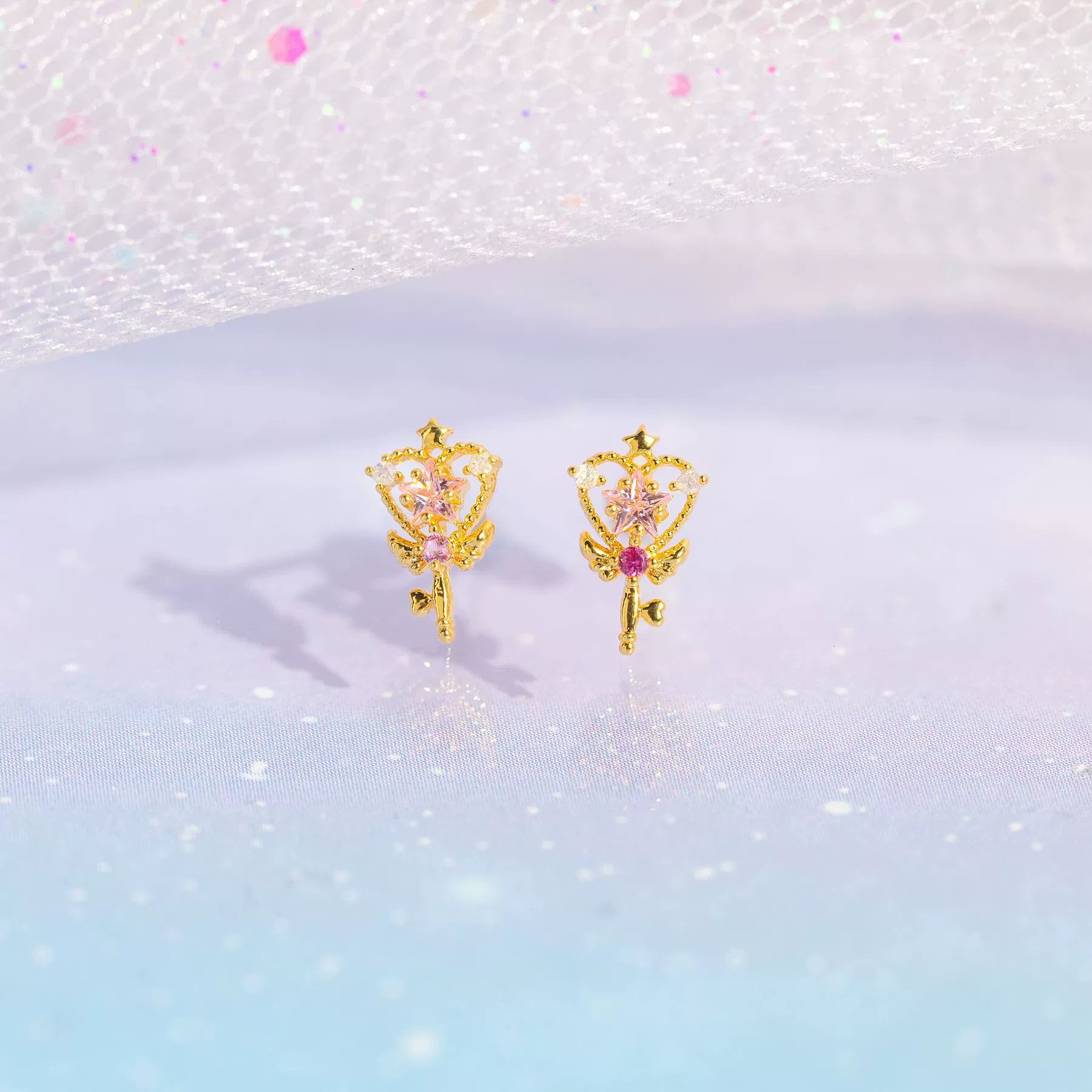 Wholesale Women's Magic Wand Earrings Brass With Star Pattern And Zircon Treatment - Image 3
