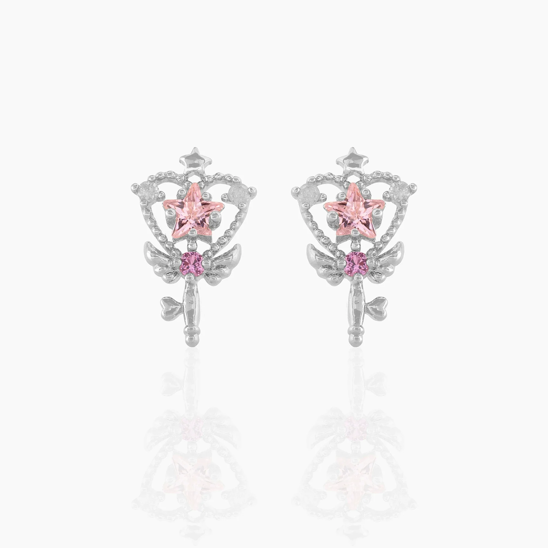Wholesale Women's Magic Wand Earrings Brass With Star Pattern And Zircon Treatment - Image 4