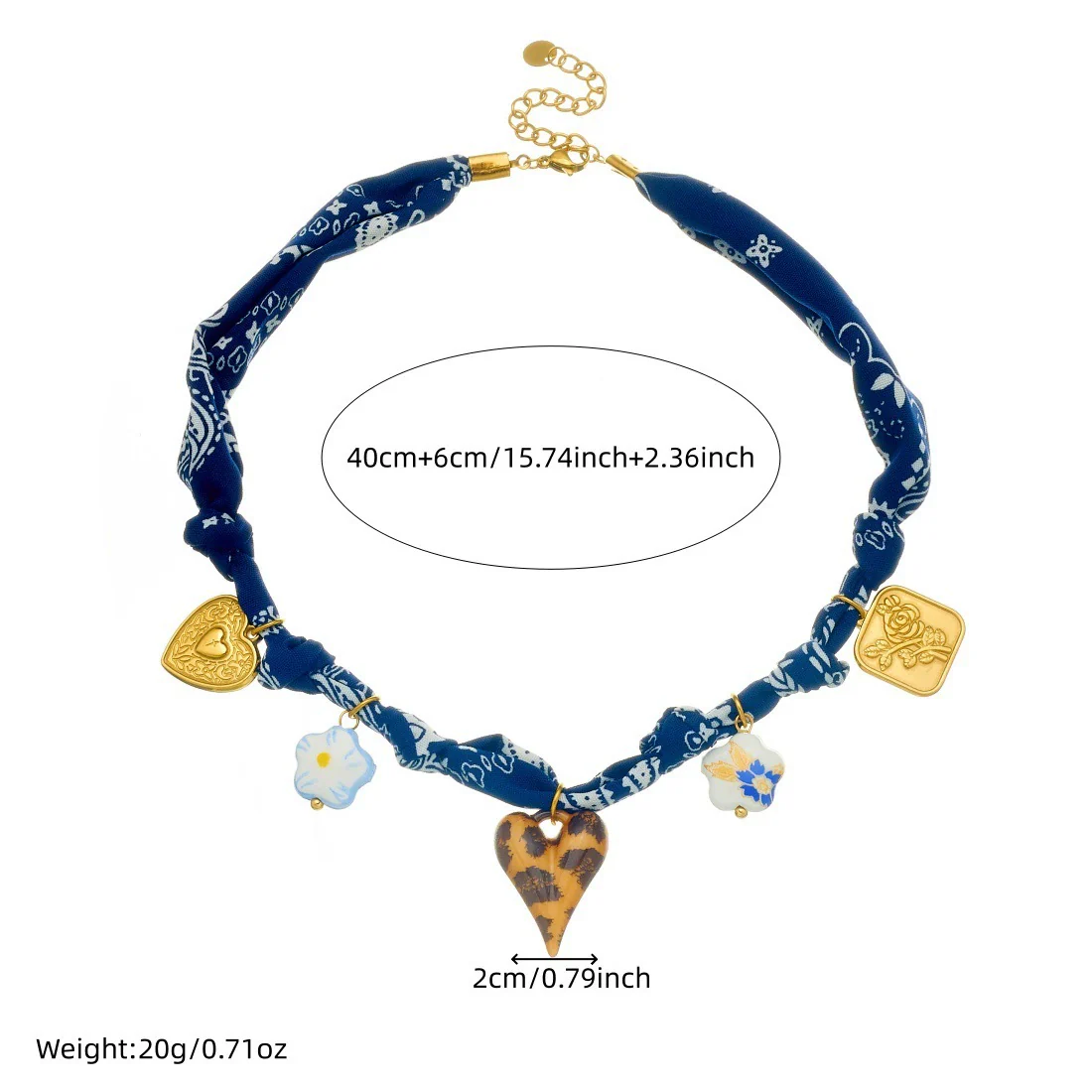 Wholesale Women's Medieval Style Heartshaped Leopard Print Stainless Steel Goldplated Pendant Rope Chain Necklace - Image 4
